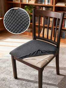 1 pieza Funda de asiento de silla de jacquard gruesa, funda de silla elástica desmontable y antideslizante para sala de estar, restaurante, cocina