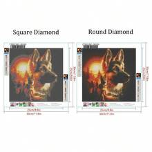 5D Square/Round Diamond Painting Kit, Dog, Full Artificial Diamond Rhinestone Mosaic Painting, Diamond Art Kit, Home Decor Office Family Wall Art Decoration, Christmas Gift