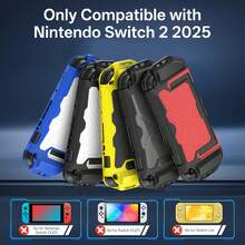 Protective Case For Switch 2 (2025), PC Front Cover +TPU Soft Back Shell Protection+2 Thumb Grip Caps, Compatible With NS2 Switch 2 2025