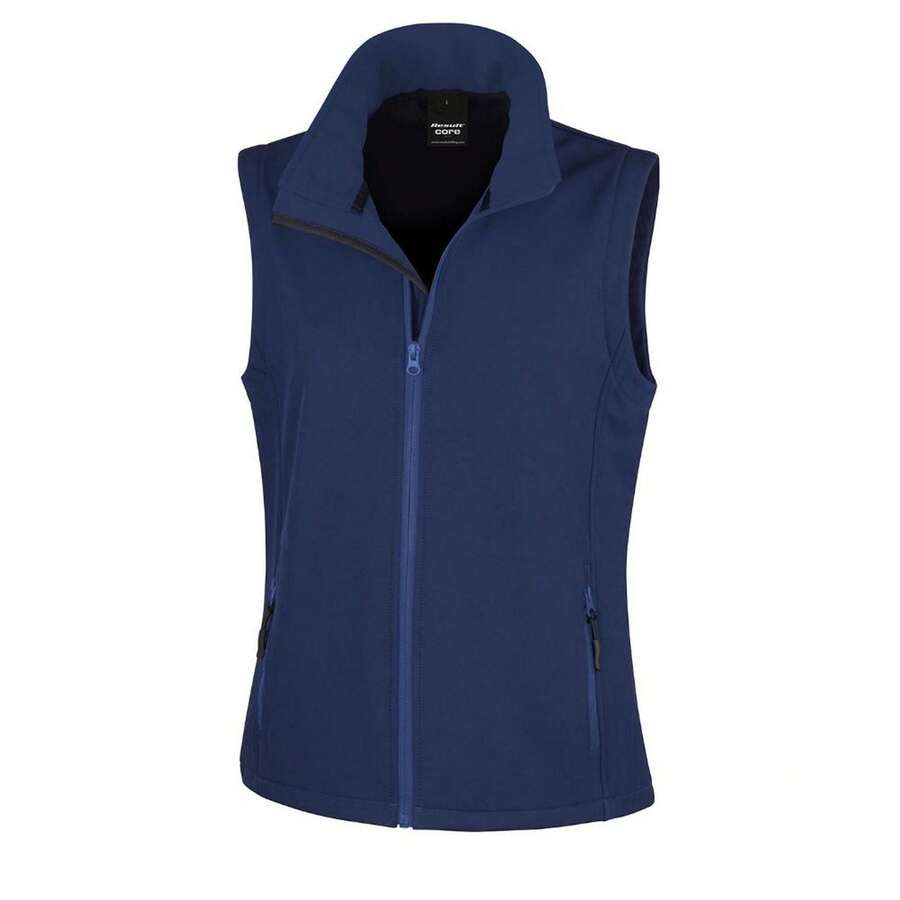 Result Womens/Ladies Softs Printable Gilet (Navy) - Navy Blue - View 1