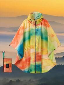 Portable Zipper Hooded Rain Poncho For Adults, Lightweight Rain Coat For Women With Pockets, Waterproof Multicolor Rain Jacket For Women And Men Outdoor Activities, Suitable For Rainy Days, Climbing, Camping, Hiking, Cycling, Fishing