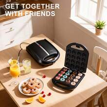 SOKANY 08002 智能恒温甜甜圈机/蛋糕机/早餐机。1400W 大功率，带 LED 显示屏，双面加热。不粘涂层，易于清洁。适用于制作甜甜圈、蛋糕、小吃和其他甜点。是自制下午茶的理想之选。厨房必备烘焙工具。理想的礼品之选。 - 日規A型插(100V) - 查看 5