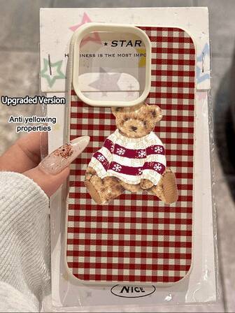 1pc Fashionable Summer Limited Edition Pink Vertical Stripe 2-Piece Swimsuit Pattern Lychee Texture TPU Waterproof Anti-Fall Anti-Slip Soft Phone Case Compatible With Apple/ Phones