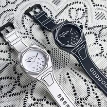 Lightweight Polycarbonate Case High Tech Watch Classic Simple Silicone Strap Men's Quartz Watch Fashion Style Clock