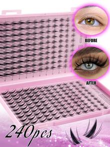 240pcs/24 Rows Cartoon Eyelashes Set, Includes Various Styles Such As Cartoon Eyelash Clusters, Anime Eyelash Clusters, Eyelash Extension Clusters, Natural Style Eyelashes, Fairy Style Eyelashes, Single Strand Cartoon Eyelashes Suitable For Beginners - Multicolor - View 5