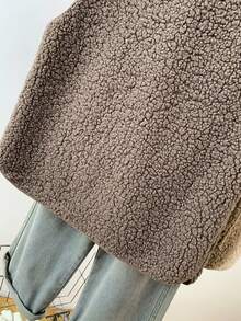 YUXIN 秋冬季女士必备单品！柔软仿羊羔绒无袖开衫背心，配有双口袋，超级保暖，日常百搭。 - 駝色 - 查看 11