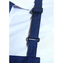 Basic Pocket Bib Apron (Navy) - Navy Blue - View 1