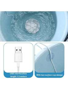 1 piezas Mini Lavadora USB Spinning Turbo Lavadora Portátil, Lavadora Portátil, Ultrasonic Turbo Mini Lavadora (con ventosa) Para Calcetines Ropa Interior Limpieza Vajilla Viajar Casa Negocios Viajar - Blanco - Ver 5