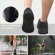 Cubre Zapatos Impermeable, Protector de Zapatos para Lluvia para Hombre y Mujer, Antideslizante Protector para Tenis para Lluvia,Cubierta para Calzado de Viaje Plegable de Reutilizable - Negro - Ver 6