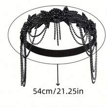Bandă retro cu strasuri, bandă de păr de lux pentru mireasă, petrecere de nuntă, cu mărgele, accesorii de Ziua Îndrăgostiților - Multicolor - Vizualizare 5