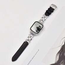 1pc Genuine Leather Single Chain Strap, Fashion Smartwatch Band Compatible With Apple 38mm 40mm 41mm 42mm 44mm 45mm 49mm, Series 8 7 6 5 4 SE