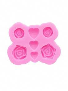 1 peça de molde de silicone líquido rosa, girassol, margarida, mini molde de resina em formato de coração, adequado para fazer acessórios de cabelo, capas de celular, acessórios decorativos em vários materiais - Rosa - Ver 14