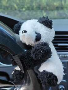 Ornament drăguț cu ursuleț de desene animate, decor creativ pentru bordul mașinii, accesorii interioare auto, decor pentru volanul mașinii, păpușă de pluș