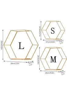 1 pièce Étagère murale hexagonale en métal de style nordique Ins, étagère de rangement murale créative pour le salon, la chambre à coucher