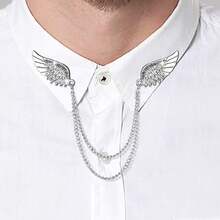 Xiacheng 流苏链胸针领针婚礼胸针领针翅膀狼头皇冠翻领西装衬衫燕尾服配饰适用于婚礼周年纪念万圣节生日派对办公室 - 彩色 - 查看 12