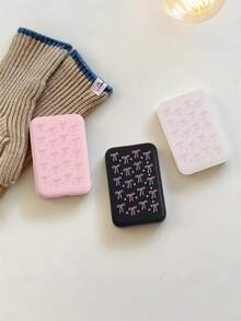 Compatible With Apple Magnet Power Bank Case 1460mAh With Bowknot - Wireless Charging Phone Cover For IPhone 16/15/14 Series, Soft TPU Anti-Drop Protective Case With Matte Touch, Cute Gift For Women​ (Only Selling Protective Cases)(Battery Not Included)