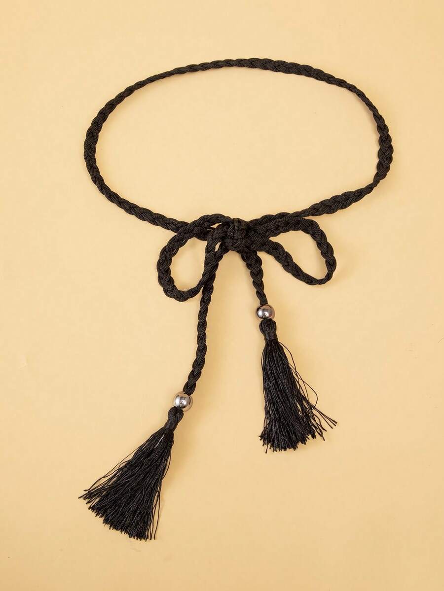 1条手工编织超长黑色腰绳 - 腰繩 - 查看 1