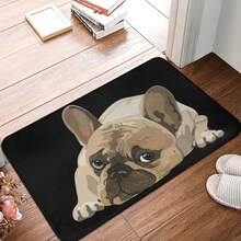 Cute French Bulldog Doormat Anti-Slip Entrance Kitchen Bathroom Door Floor Mat Garage Rug Carpet Footpad.Jpg - Black - View 1