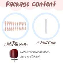Press On Nails Long Stiletto Fake Nails Pink French Tip Glue On Nails Metallic Butterfly Charm Design Luxury Acrylic Nails 24Pcs Almond False Nails Flower Coquette Stick On Nails - 多色26 - 查看 5