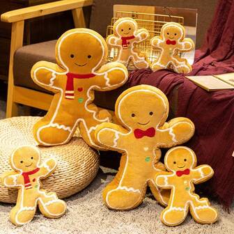 Christmas Gingerbread Man Plush Toys, Xmas Gingerbread Toys, 10 Inch Christmas Stuffed Animal, Christmas Pendent Ideal Holiday Stuffed Animals Gift For Toddlers, Kids & Teens, Christmas Tree Decor, Christmas Decorations