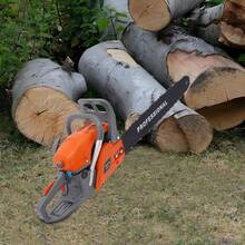 22In 2-Stroke Gas-Powered Chainsaw 60CC Chainsaw With Single Cylinder & Air-Cooled Engine, 2.8KW/10000rpm Powerful Chain Saws Set For Cutting Wood Or Pruning Branches - Orange - View 5