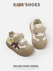 1 双婴儿鞋，婴儿运动鞋，适合 1-7 岁男孩和女孩的幼儿学步鞋，皮革鞋面休闲鞋，防滑软底，春秋 - 卡其色 - 查看 6