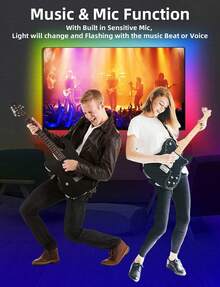 LED TV Backlights, 9.8 Ft USB Powered RGB Color Changing LED Strip Lights For 32-60 Inch TVs With Remote Music Sync Bluetooth APP Control - Màu mơ - Xem 12
