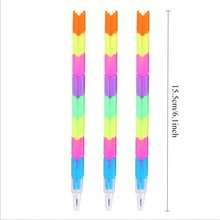 Creative Rainbow Multifunctional Bullet Building Block Pen Pencil Changeable Deformation 8 Sections Color Prize - Multicolor - View 6