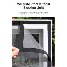 1 pieza Pantalla de puerta y ventana a prueba de mosquitos, fácil instalación, extraíble, sin perforación, malla adhesiva, mosquitera de ventana reutilizable, esencial para el hogar