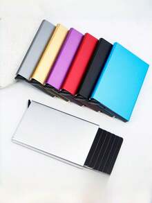 Carteira Masculina Porta-Cartões: Carcaça de Liga de Alumínio Pop-Up, Design Inteligente, Anti-Roubo RFID, Ultra-Fina e Simples, Bolso Frontal Comporta 5-6 Cartões, Design Slim Unissex para Negócios, Porta-Cartões de Crédito com Proteção RFID em Alumínio, Porta-Cartões Automático de Pop-Up (Prata), Bolsa para Cartões, Carteira Feminina, Porta-Cartões