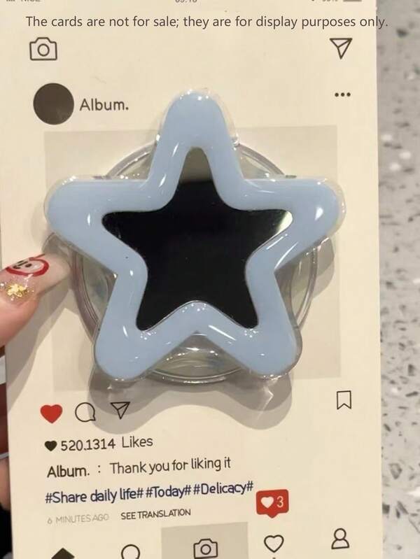 1pc Cute Star & Flower Mirrored Magnetic Phone Stand, Adjustable Slouchy Holder Compatible With MagSafe