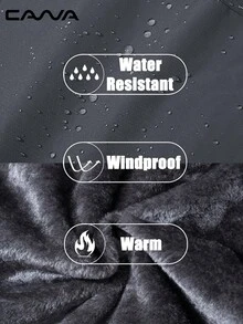 Cavva 男士防水滑雪夹克 冬季防风保暖可拆卸风帽多口袋徒步外套 露营滑雪登山防风衣 - 灰色 - 查看 6