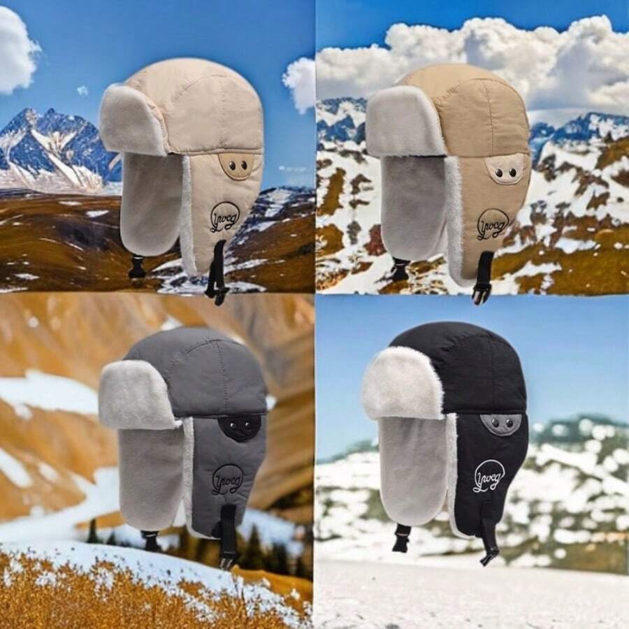 Unisex Warm Earflap Bomber Hat, Thermal Lined Cold Weather Outdoor Cycling Cap, Suitable For Winter In Northeast China