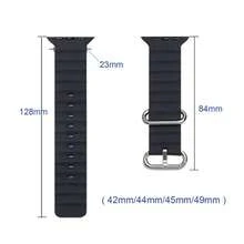 Pulseira De Silicone Com Alça Oceânica Para Apple Watch Series 8 7 ultra 49mm 45mm 41mm 44mm 40mm 42mm 38mm Substituição De Relógios - PRETO - Visão 3