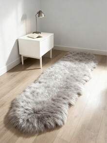 1pc Luxury Light Gray/Coffee Long Plush Rug, Nordic Style Long Plush Rug Mat, Asymmetrical Size With 1-5cm Cutting Error, Bedroom Bedside Mat, Christmas Gift, Bay Window Blanket, Soft Decorative Carpet, Bedroom Decor, Small Rug, Carpet, Home Decor, Living Room Rug, Living Room Small Rug, Bedroom Rug, Living Room Home Decor, Outdoor Rug, Washable Rug, Fleece Rug, Furry Rug, Autumn/Winter Rug, Thick/Plush Kitchen Rug