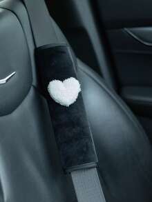 2 piezas/1 pieza Protector de hombro para coche de peluche corto, protector de hombro de amor para estiramiento de hombros