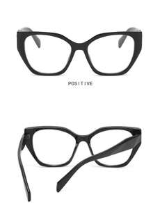 1PC Women's Acrylic Large Square Frames Fashion Black Glasses Suitable For Daily Reading, Work Commute And Campus Life Outfits With