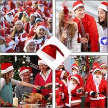 10pcs Festive Santa Hats For Adults - Ideal For Christmas & New Year's Parties, Hand Wash Only Home Decor Christmas Decorations Room Decor Winter