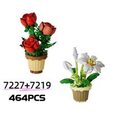 1 Micro Particle Potted Flower Building Blocks, DIY Colorful Flower Series Building Blocks, Decorative Bouquet, Gifts For Birthday, Father's Day, Mother's Day, Teacher's Day, Festivals, Weddings, Graduation