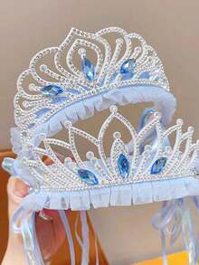 1 pezzo Cerchietto con corona blu, accessorio per capelli per adolescenti, cerchietto per foto di compleanno per ragazze, accessorio per capelli da principessa per adolescenti - Blu - Visualizzare 5