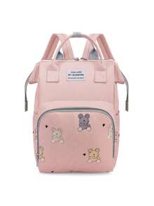 1pc Multi-Functional Travel Diaper Backpack, Diaper Bag, Maternity Baby Diaper Changing Bag, Practical Pockets, Oxford Cloth, Stroller Compatible