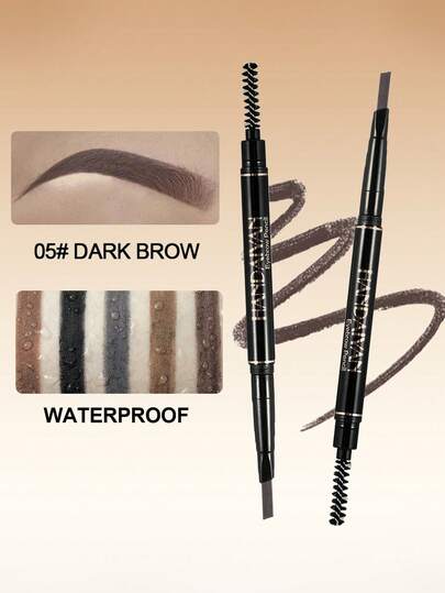  HANDAIYAN 双头旋转眉笔，防水纯色眉笔，净重 0.3g，适合初学者、返校、万圣节、校园、日常、旅行、便携化妆品