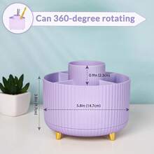 SKYDUE 360 Rotating Purple Pen & Art Supply Organizer - 5 Slot Desk Organizer For Office, School, Home - 紫色的 - 查看 7