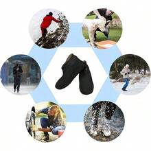 Cubre Zapatos Impermeable, Protector de Zapatos para Lluvia para Hombre y Mujer, Antideslizante Protector para Tenis para Lluvia,Cubierta para Calzado de Viaje Plegable de Reutilizable - Negro - Ver 8