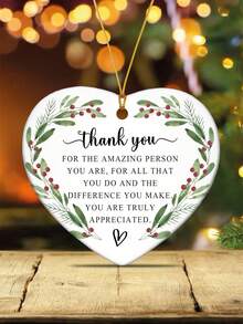 Thank You For The Amazing Person You Are For All That You Do And The Difference You Make, Heart Acrylic Sign, Christmas Tree Hanging Ornaments, Christmas Holiday Party Decor, Express Gratitude Christmas Gifts For Teacher/Family/Friends