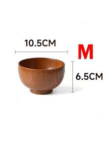 1pc,Japanese Style Wooden Bowl Jujube Wooden Bowl Round Large Soup Bowl Creative Children's Rice Bowl Tableware - Multicolor - View 13