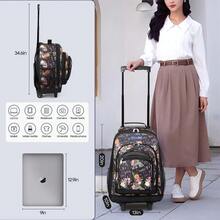 NEW YORK XPRESS 2 In 1 Carry On Travel Backpack 20" Rolling Backpack For Women Men With Wheels & Telescopic Handle For Work Weekend School & Short Trips - PAPS-FLORAL - 查看 6