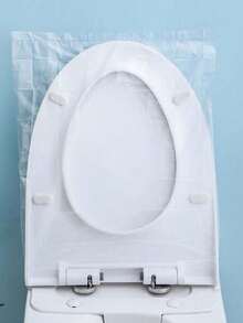 20 piezas Cubiertas desechables universales para asiento de inodoro, forros de inodoro de viaje de PVC impermeables, cubiertas sanitarias portátiles para avión, camping, accesorios de baño, empaque independiente, esencial para baños públicos - Multicolor - Ver 6