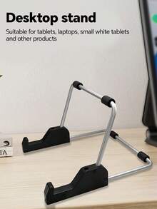 Adjustable Foldable Tablet And Mini Laptop Stand - Portable Ergonomic Stand, Portable Keyboard Height Riser, With Adhesive Pad, Aluminum Frame, Multi-Angle Viewing, Black Base And Metal Wire Frame, For IPad And Other Devices, Suitable For Office Work And Study (Self-Assembly Required) - Multicolor - View 5