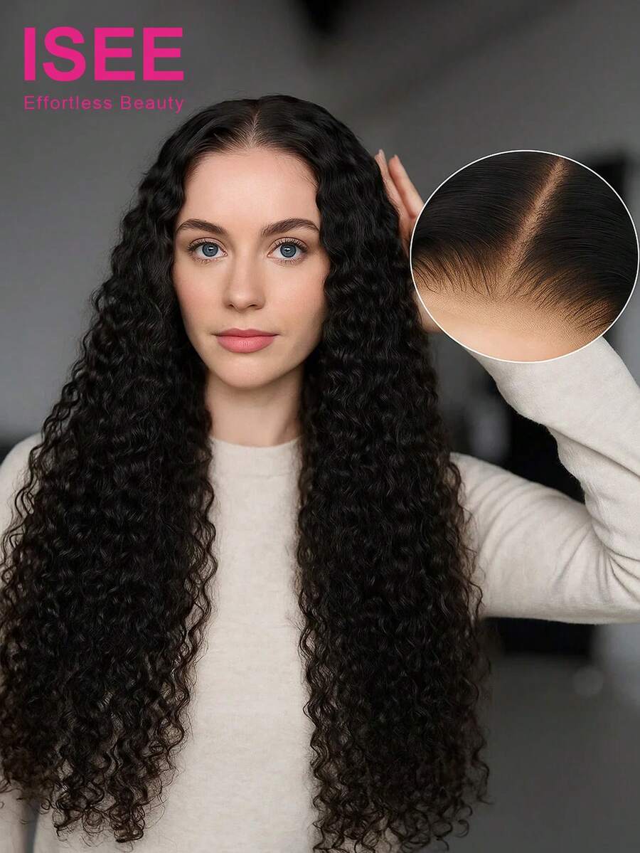 ISEE HAIR Wear Go 7*5 HD Lace Glueless Water Wave Wigs Pre Plucked & Pre-Cut 180% 8-30 Inch Lace Closure Natural Color Wigs With Natural Hairline Human Hair Daily Use For Women - SNatural - View 1